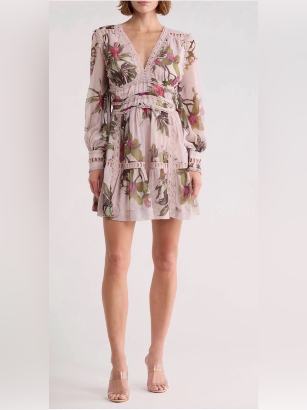 12. Allsaints $299 Xanthe Floral Long Sleeve Minidress